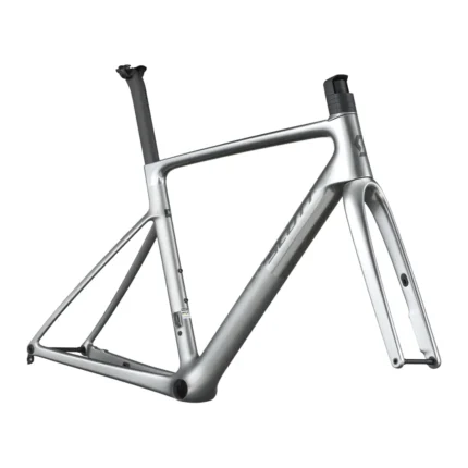 Chrome silver SCOTT Addict RC frameset with HMX SL carbon fork