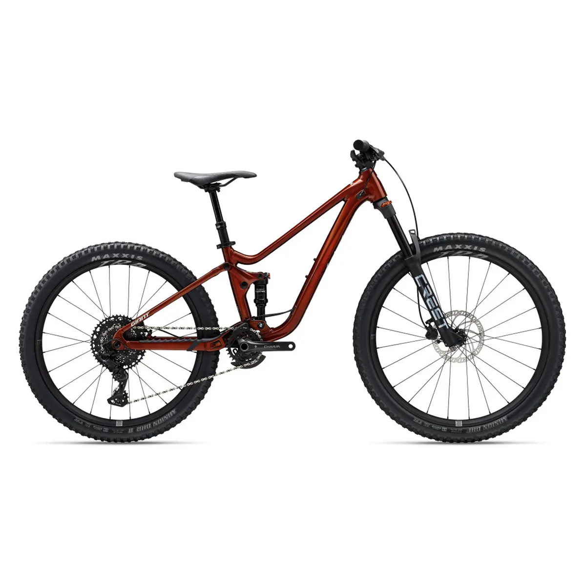 Giant Faith Trail Mountain Bikes in Copper with mixed wheel setup Giant Faith Trail Mountain Bikes in Copper with mixed wheel setup