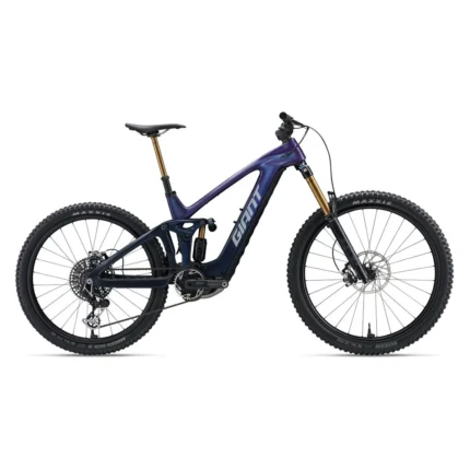 Giant Reign Advanced E+ 0 electric mountain bike in Purple Haze:Metallic Navy