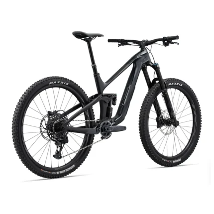 Gloss Black Diamond:Matte Carbon Giant Reign Advanced Pro enduro bike with TRX 2 carbon wheels