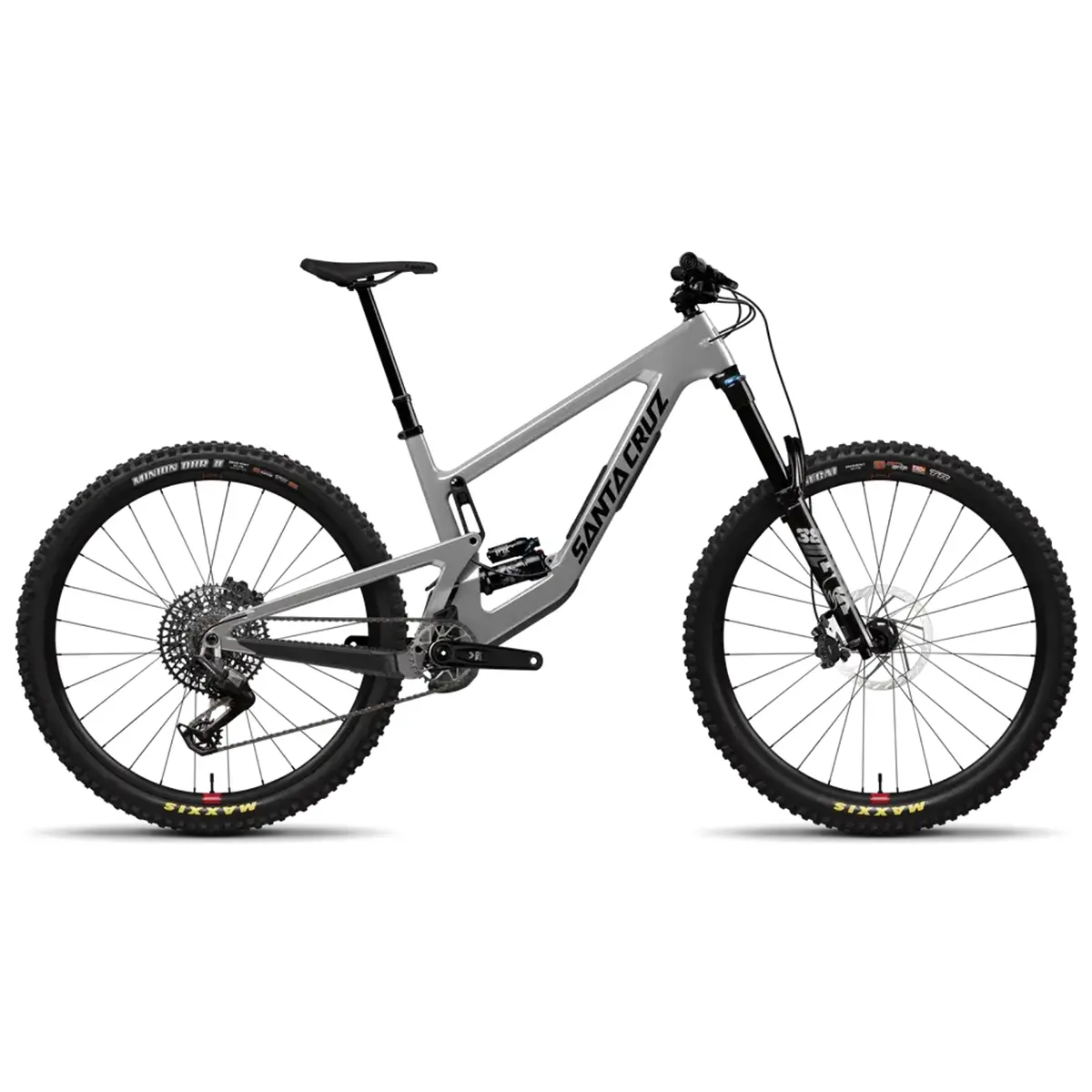 Santa Cruz Megatower 90 enduro mountain bike in Gloss Silver Santa Cruz Megatower 90 enduro mountain bike in Gloss Silver