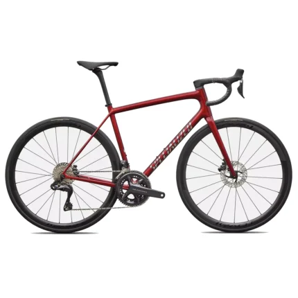 Specialized Aethos 2 Pro Ultegra Di2 lightweight road bike in Gloss Red Sky