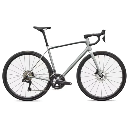 Specialized Aethos 2 Pro Ultegra Di2 lightweight road bike in Gloss Shadow Silver