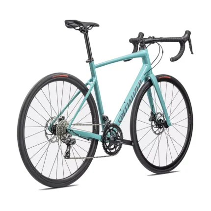 Specialized Allez Shimano Claris with mechanical disc brakes and Roadsport tires in Gloss Lagoon Blue