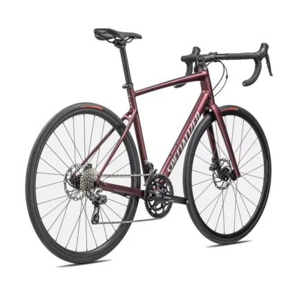 Specialized Allez Shimano Claris with mechanical disc brakes and Roadsport tires in Satin Maroon