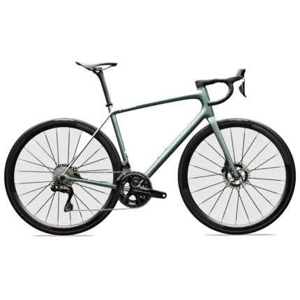 Specialized S-Works Aethos 2 Dura-Ace Di2 lightweight road bike in Gloss Premium Fjord Metallic