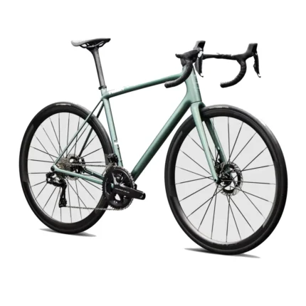 Specialized S-Works Aethos 2 road bike with Roval Alpinist CLX III carbon wheels in Gloss Premium Fjord Metallic