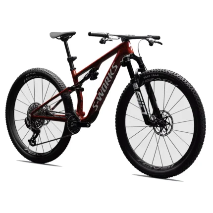Specialized S-Works Epic 8 with RockShox Flight Attendant suspension in Gloss Fiery Red Impasto