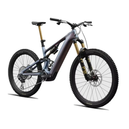 Specialized S-Works Turbo Levo 4 with FOX Factory suspension and Roval carbon wheels in Glacial Blue Metallic