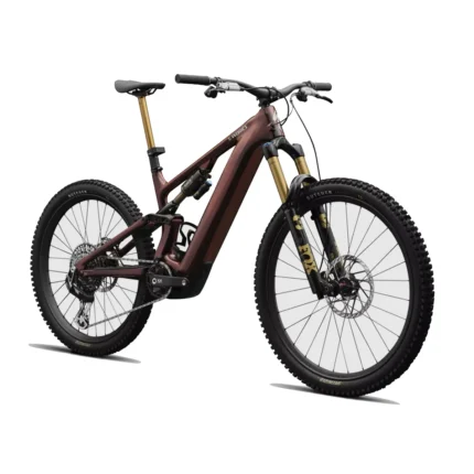 Specialized S-Works Turbo Levo 4 with FOX Factory suspension and Roval carbon wheels in Red Pearl