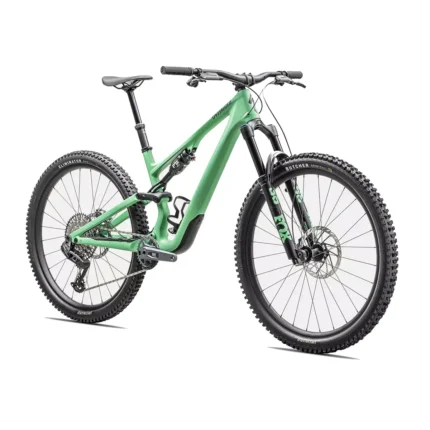 Specialized Stumpjumper 15 Expert with FACT 11m carbon frame and FOX Performance Elite suspension in Satin Electric Green
