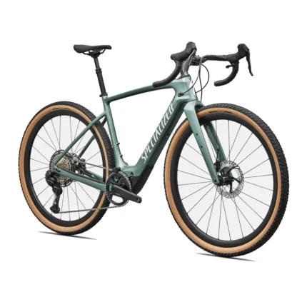 Specialized Turbo Creo 2 Expert electric road bike with Roval Terra C wheels in Gloss Fjord Metallic